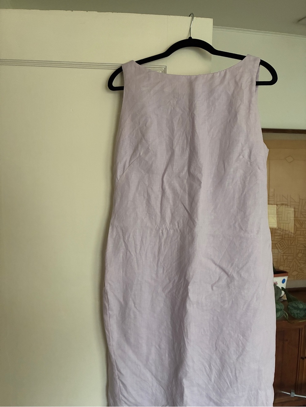 Sleeveless Lilac Shift Dress - linen blend minimalist Summer Dress